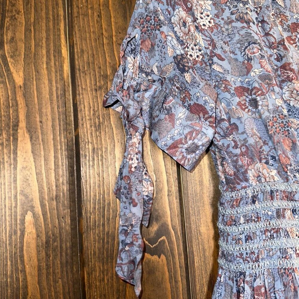 Frye Boho Floral V Neck Tiered Mini Dress - Picture 3 of 5